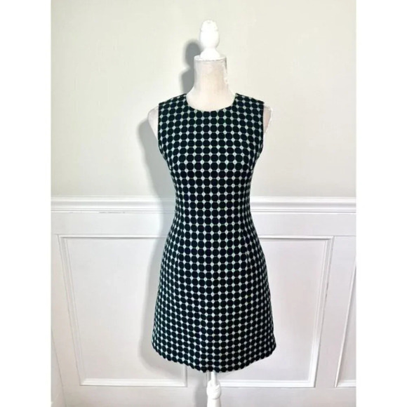 Hobbs London Black & Green Geo Sheath Dress 4 - Picture 1 of 4